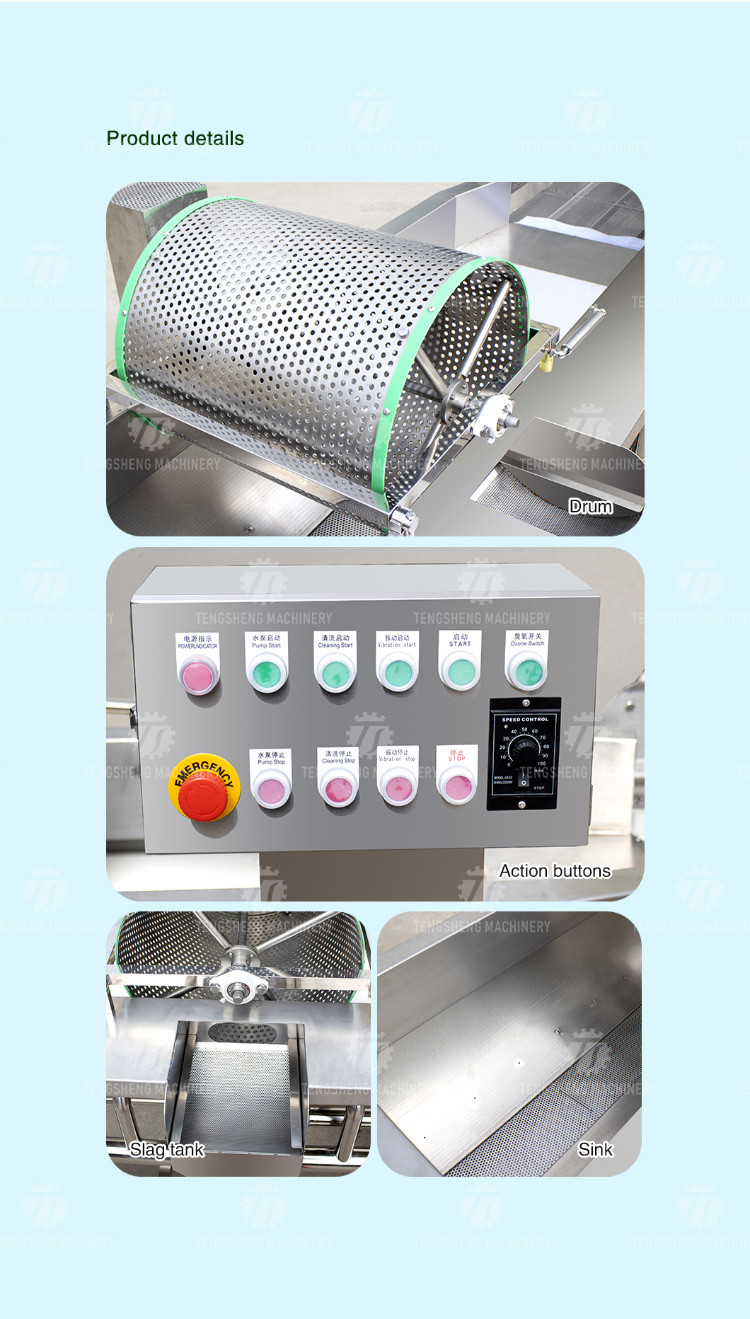 1000KG/H Double layer spray leaf vegetable cleaning machine large bubble eddy current vegetable cleaning machine