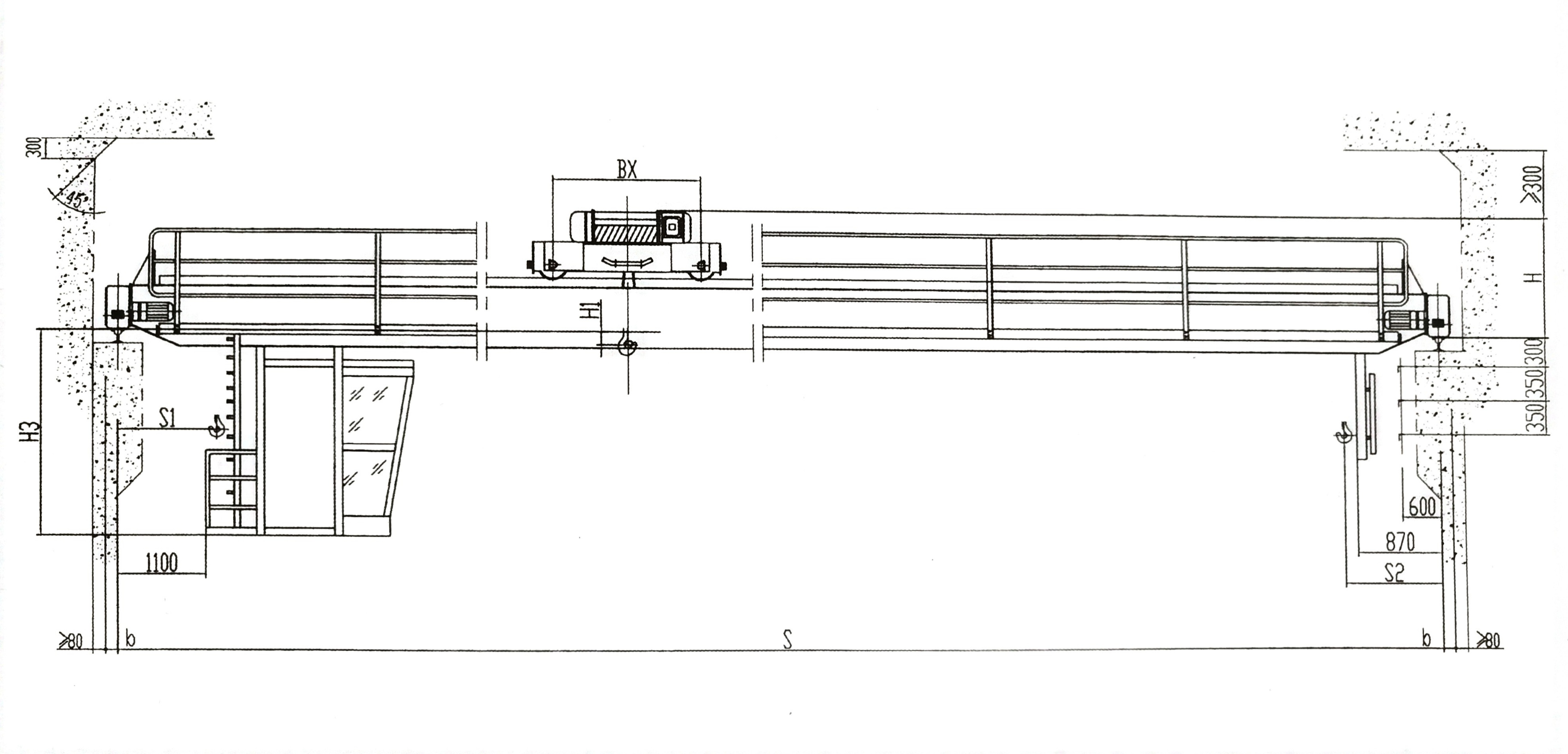 Good Quality 8t Double Girder Overhead Crane Bridge Pendent Line Control