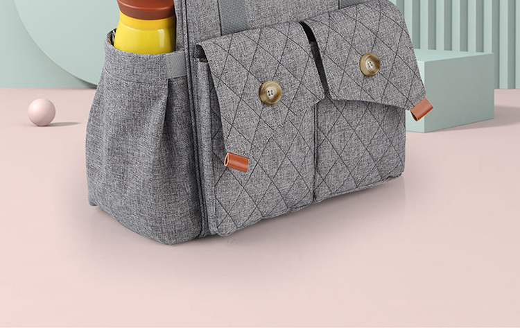 Multifunctional Mommy Diaper Bag Backpack With Trailer Buckle OEM ODM