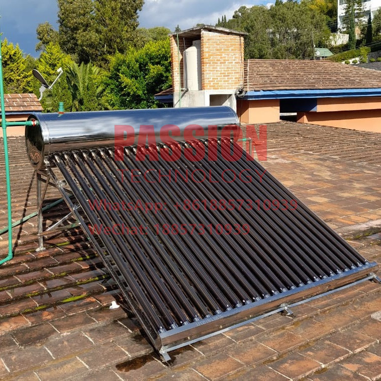 Non Pressure Solar Water Heater 200L Vacuum Tube Solar Heater 5L Tank