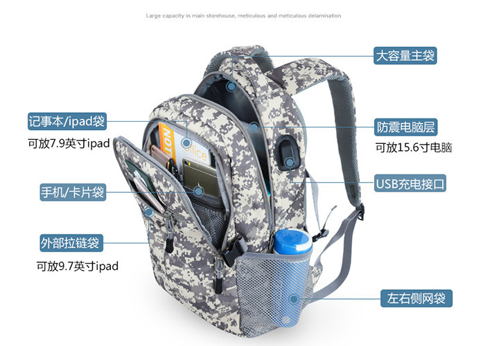Outdoor Camping Hunting Hiking Waterproof Survival Army Bag Camo Military Tactical Backpack