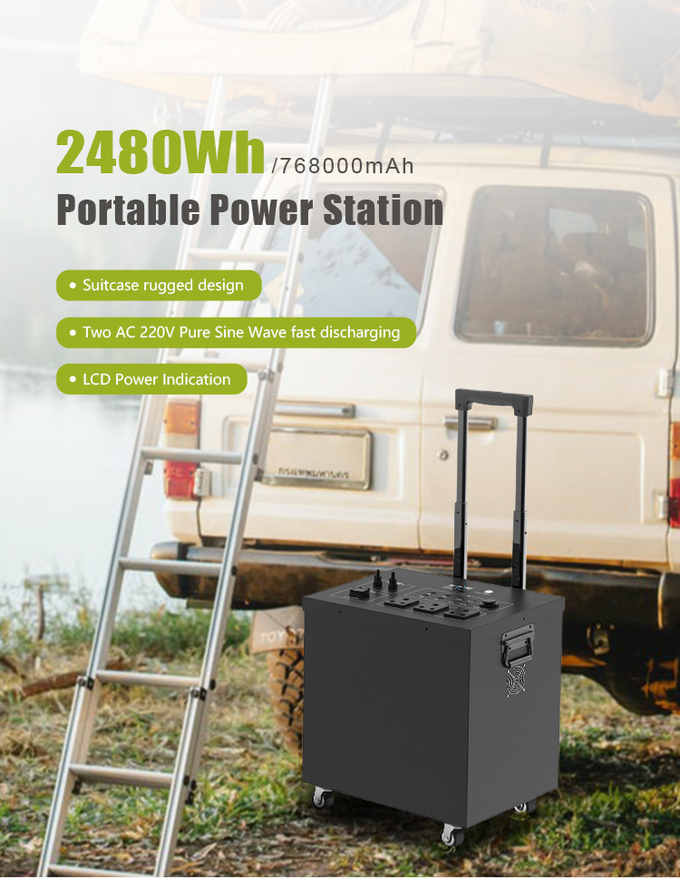 2500W Lifepo4 Battery Power Station Large Capacity Pure Sine Wave Lifepo4 Power Station