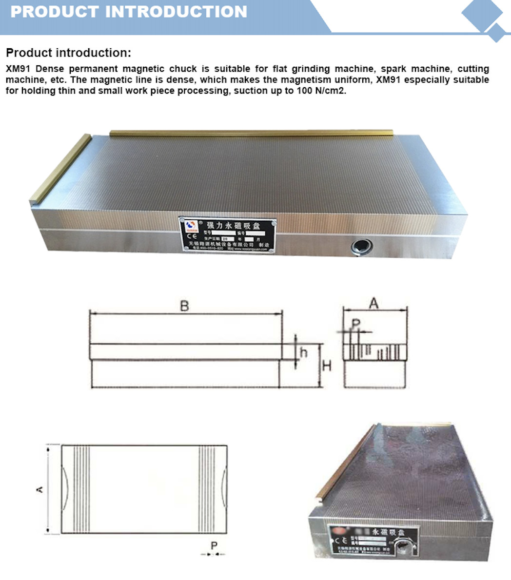 150*350mm Grinding Magnetic Chuck Fine Pole Magnetic Chuck