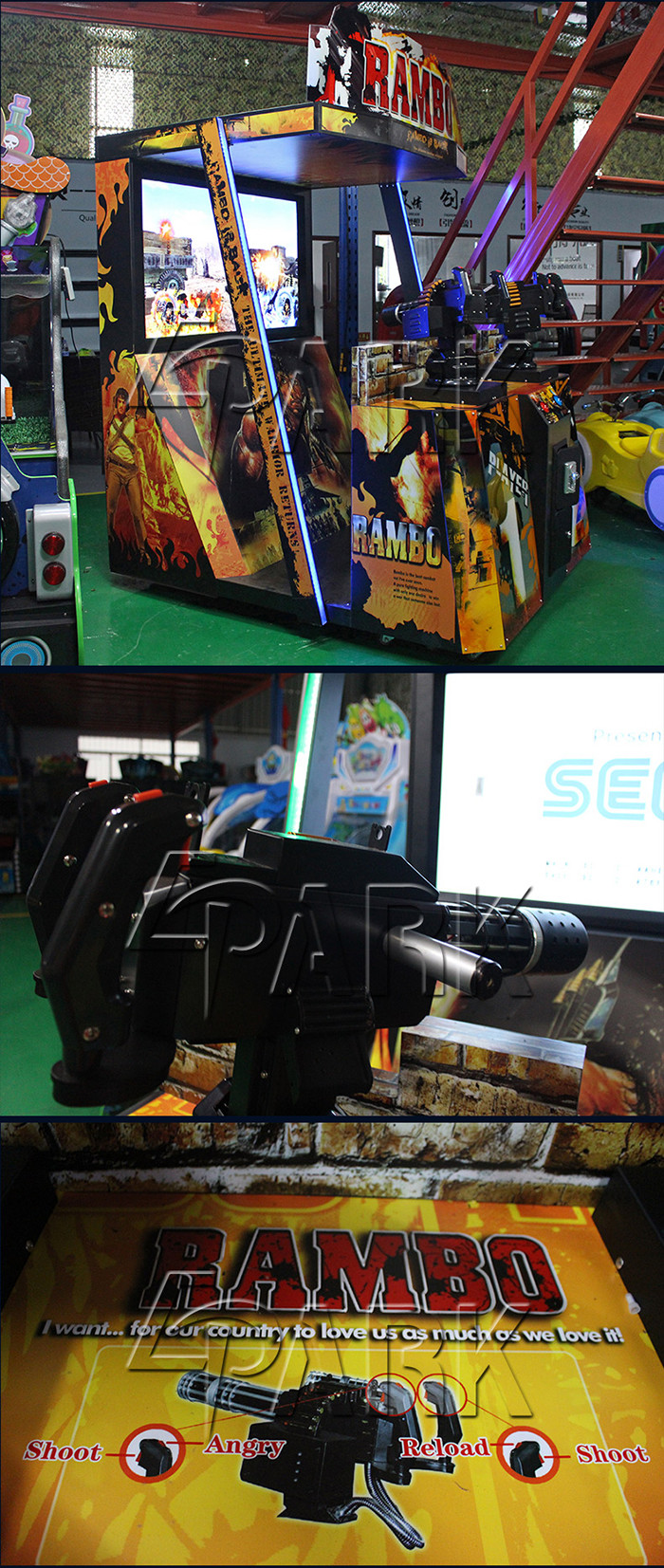Arcade Gatling Gun Simulator Video Game Machine For 1-2 Players