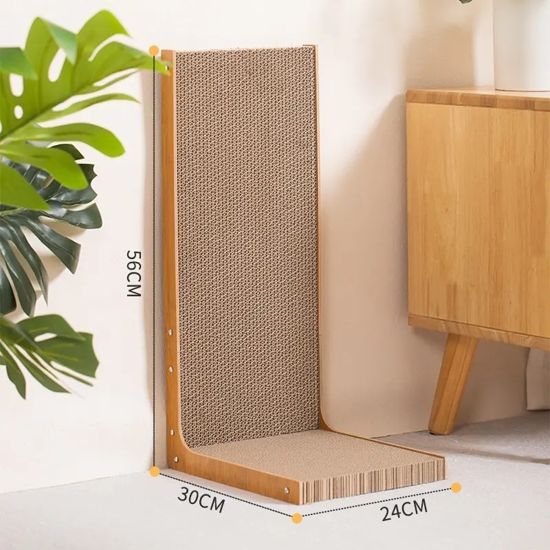 ODM Tall Cardboard Cat Scratcher L Shaped Cat Corrugated Scratcher
