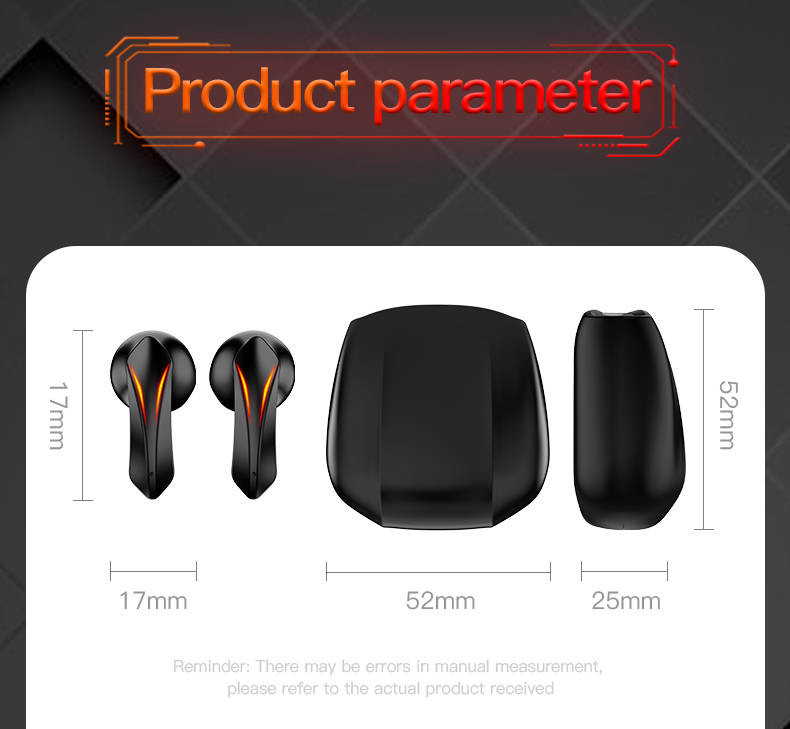 Bluetooth 5.2 Gaming Earbuds Binaural Call Two Mode Smart Control For Listening