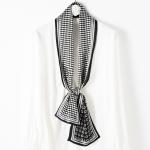 Fashion 100% Silk Printed Scarf Ladies Printed Double Face Soft Handkerchief