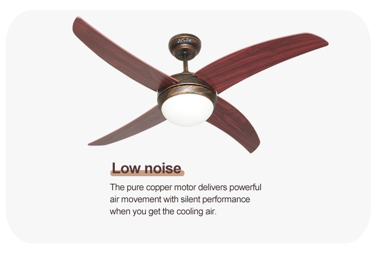 1stshine Natural Wind 4 MDF Blades LED Ceiling Fan with Light and Remote Modern Design