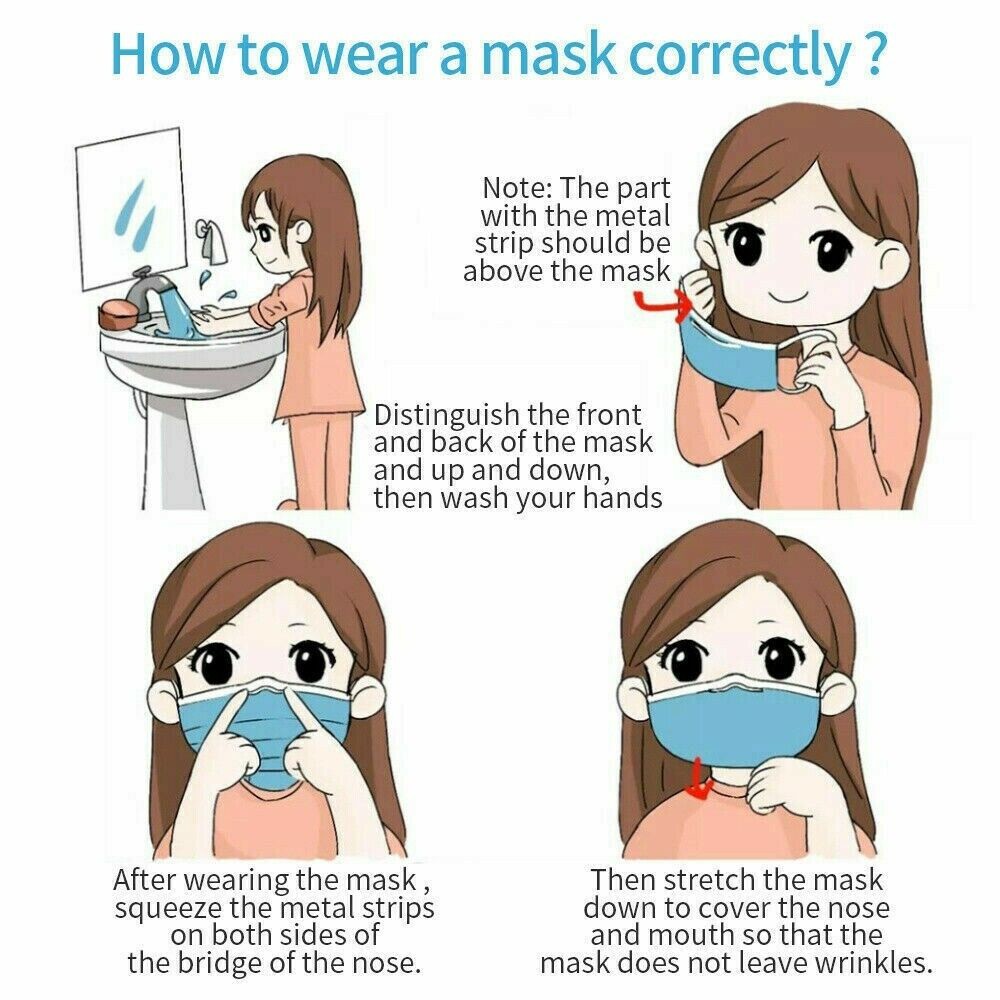 3 Ply Disposable Medical Mask Earloop Surgical Face Mask Non Woven Blue Color