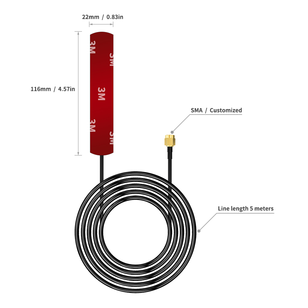 R.H.C.P Polarization Inten Indoor Patch Antenna for External 2.4G/5G GSM 3G Communication