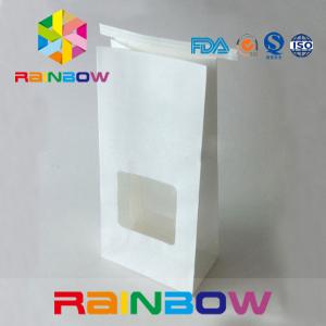 China Tin Tie Top Kraft Customized Paper Bags With Window For Flower Seed Tea Packing on sale