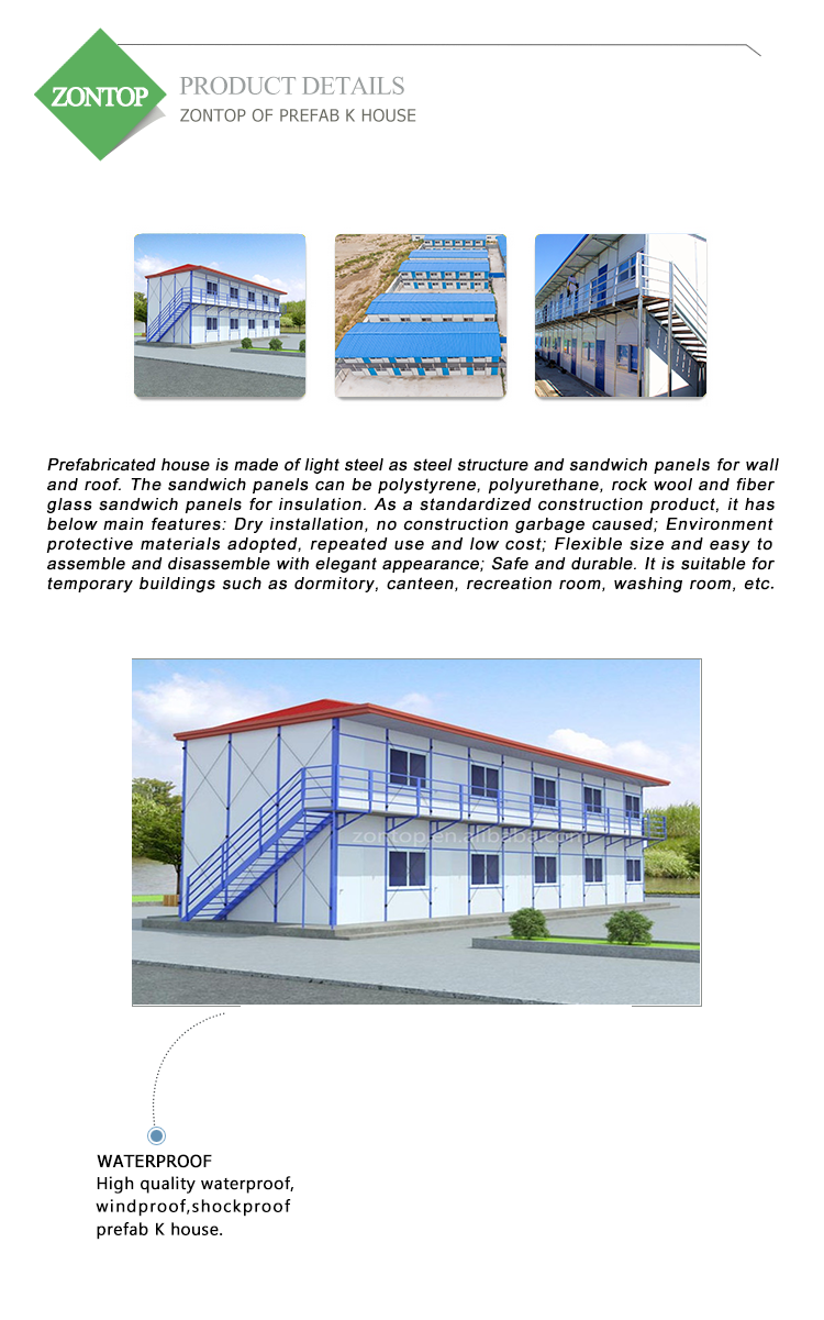 Zontop Modern Luxury Quick Concrete Construction Prefab Modern Design House 40Ft Building Villa Prefabricated House