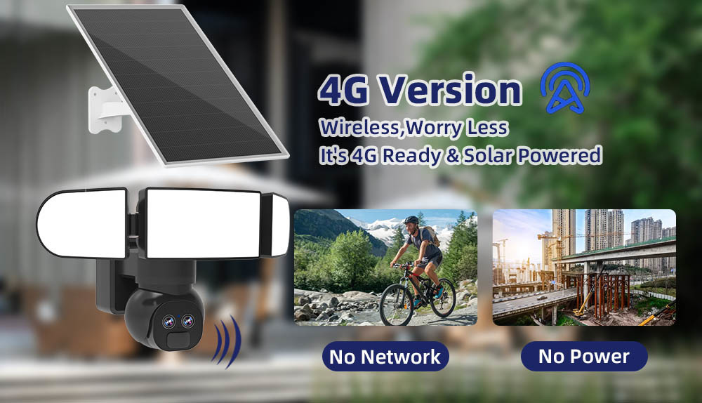 Built In 90db Siren Alarm And Two Way Audio LTE Cellular Security Camera 0-15M