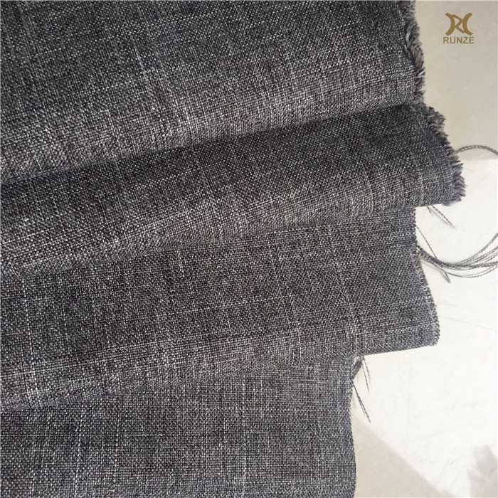 600D Melange Black White Yarn Woven Cationic Oxford Fabric Polyester Imitation Linen Fabric