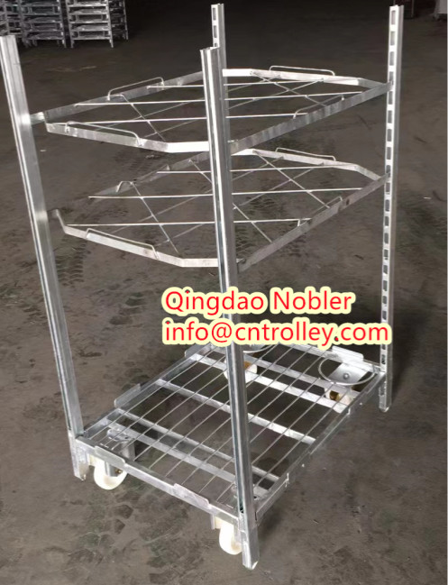 Metal Mesh Dutch Flower Trolley Seedling Cart With PP Wheel
