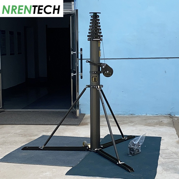 15m Manual Crank Up Aluminum Telescoping Mast 10kg payloads