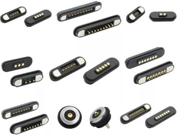 3A Suction Waterproof Connector Pogo Pins 7 8 9 PIN 2.2mm Magnetic Charging