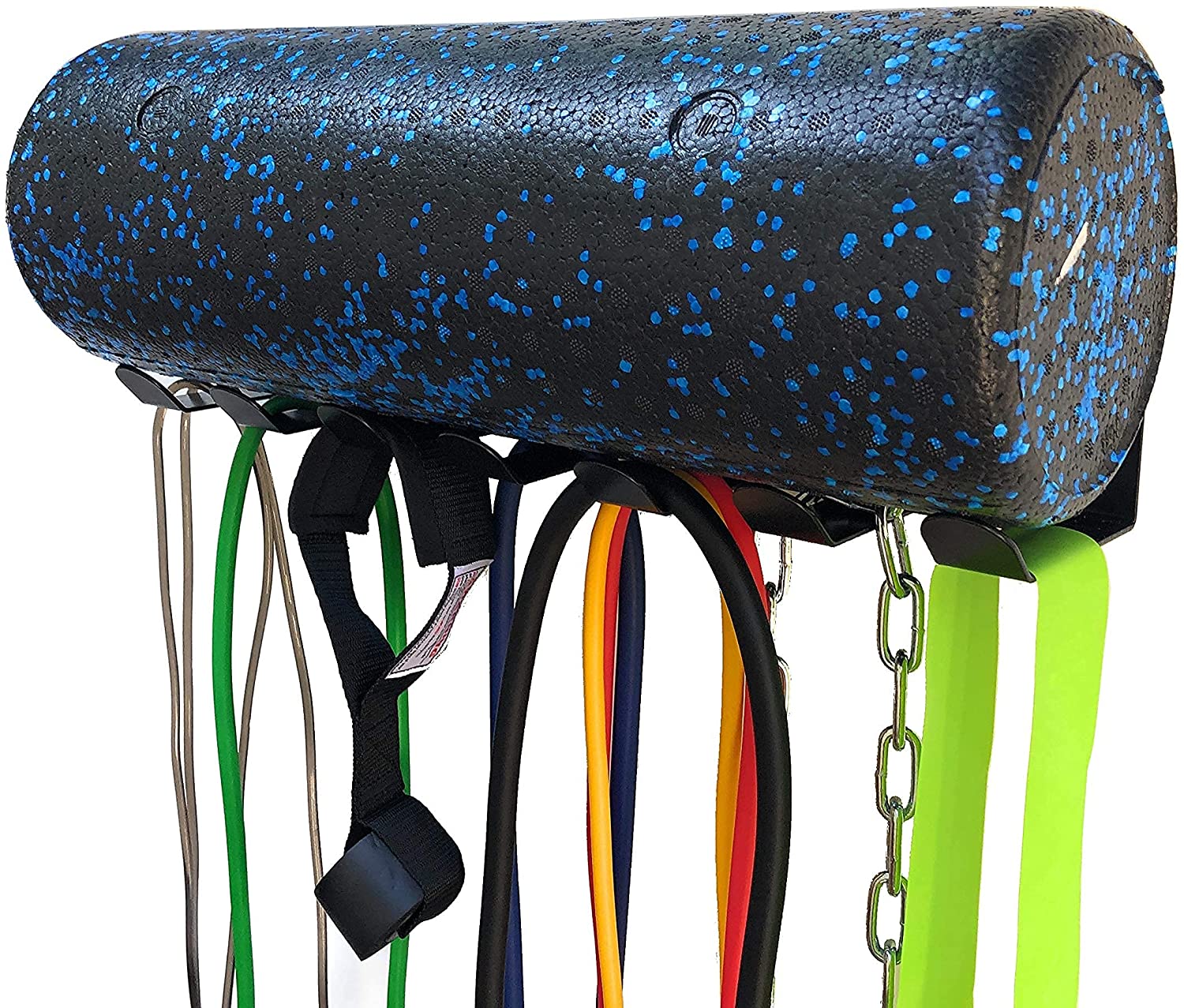 Wall Mount Hanging Organizer Metal Exercise Gear Hooks Gym Equipment Storage Rack
