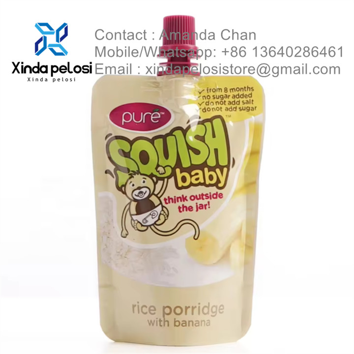 Standing Pouch Resealable Drinks Packaging Bag Body Scrub Spout Pouch For Sale