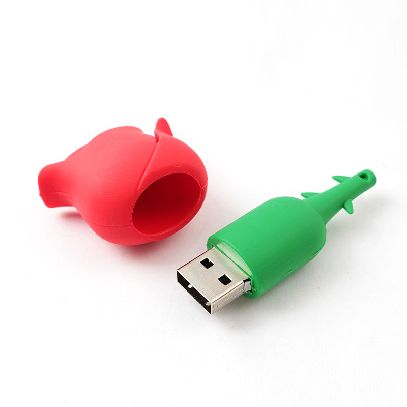 PVC Flowers Shapes Custom USB Flash Drives 2.0 3.0 16GB 8GB 10MB/S