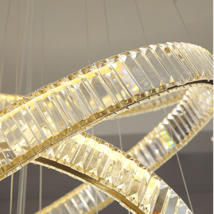 D20cm E14 Luxury Modern Crystal Pendant Light Ring Chandelier