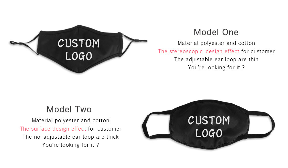 Polyester Cotton Digital Printing Face Mask With Stretchable Earloops