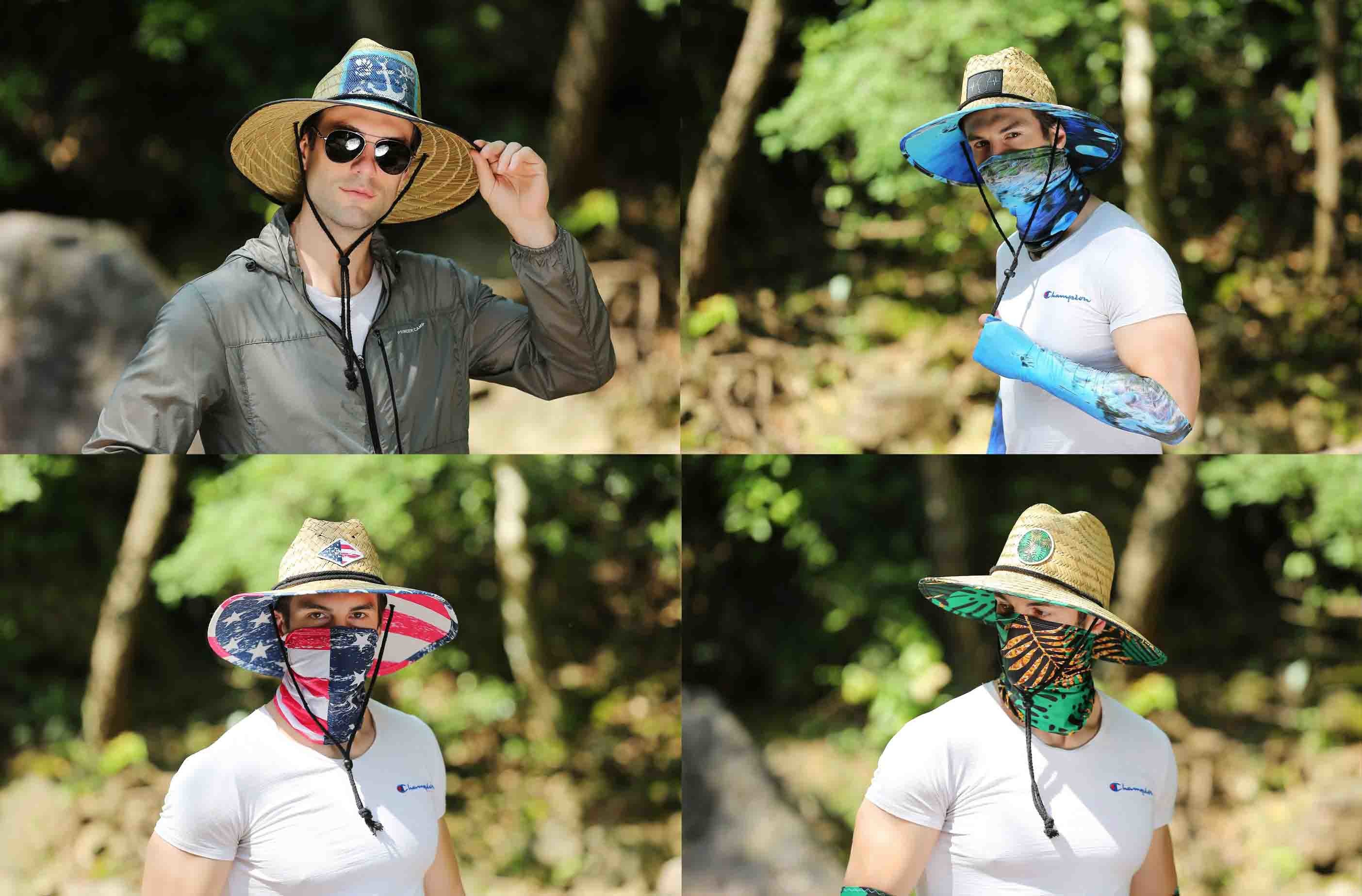 11.5 Cm Brim​ Woven Sun Hats , Outdoor Surfing Lifeguard Straw Hats