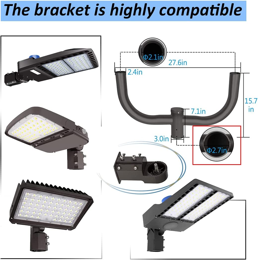 Outdoor Arm Brackets for Street Light Pole Mounting Bracket for Solar Street Light Extension Arm