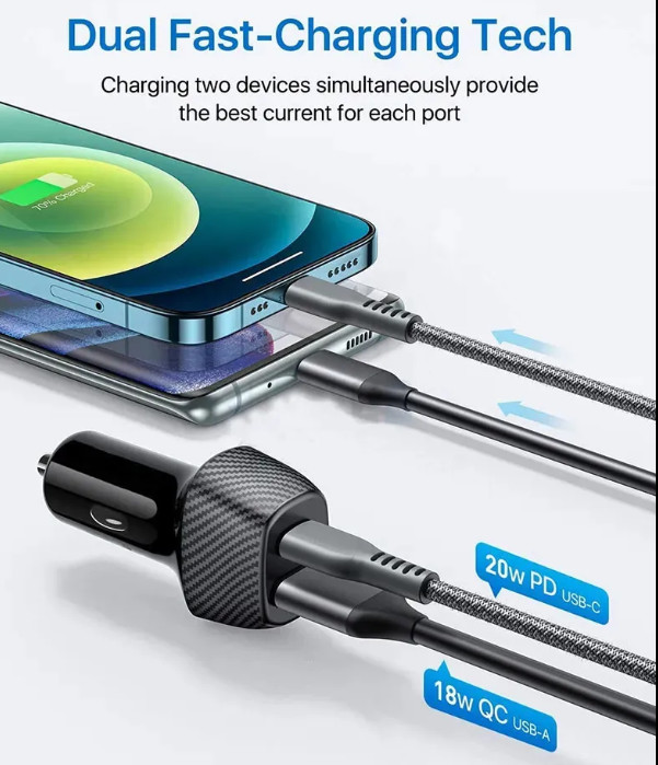 2025 LX Brand PD 18W Single Dual Ports Type C USB A 20W QC Car Fast Charging Charger Aluminum Alloy