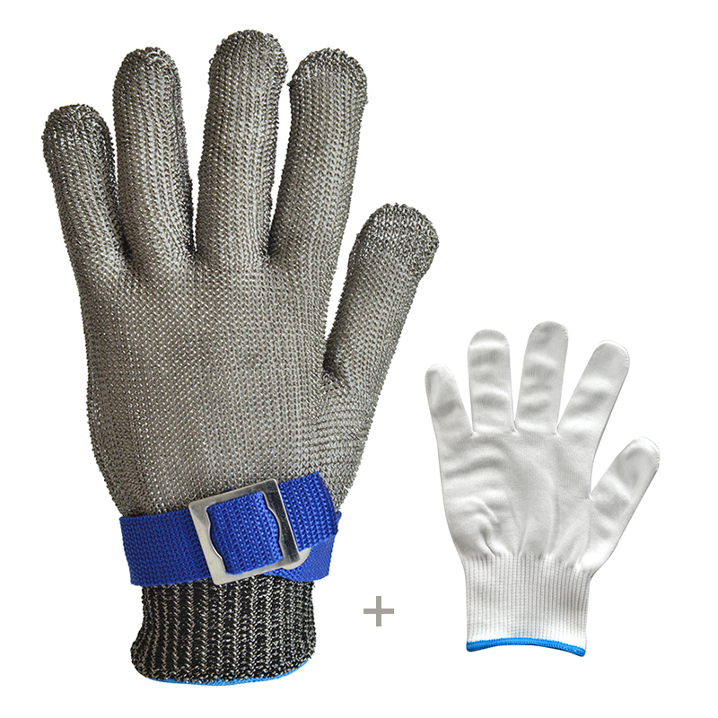XS-3XL CE/ Stainless Steel Wire A6 Cut Resistant Safety Gloves for Butcher Food Contact