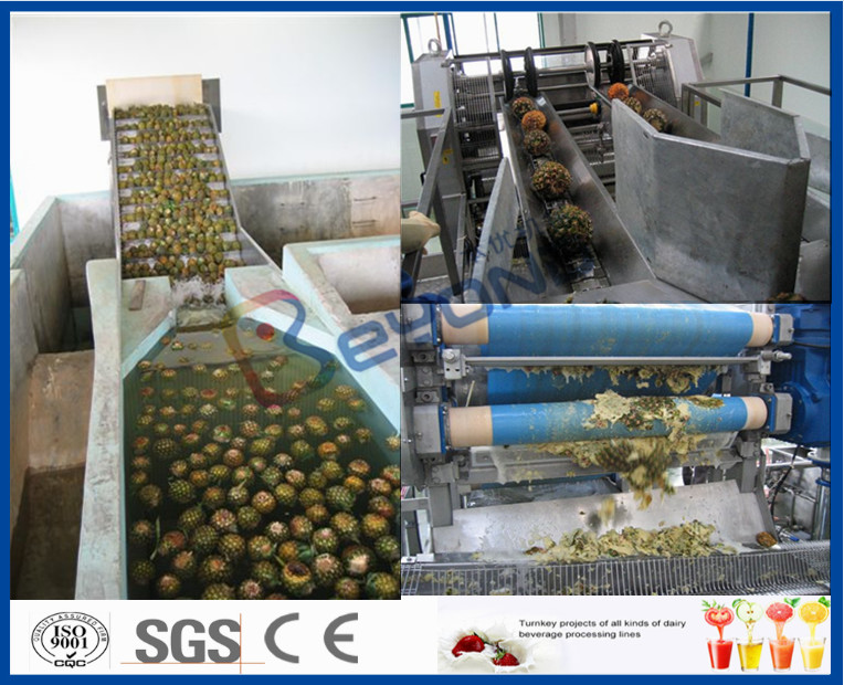 Pineapple Processing Juice Factory Machinery With Fruit Juice Packaging Machine