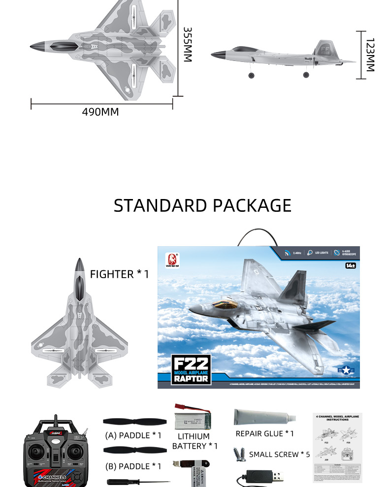 F22 Rtf Epp Foam Jet Airplane Remote Control Rc Fighter Plane Toy Age Range 8 to 13 Years Control distance About 200 meters