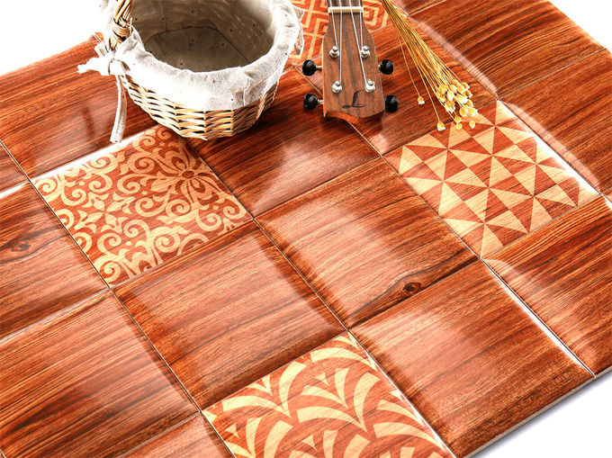 Brown 152x152mm Indoor Ceramic Wall Bread Tiles For Office And Decoration