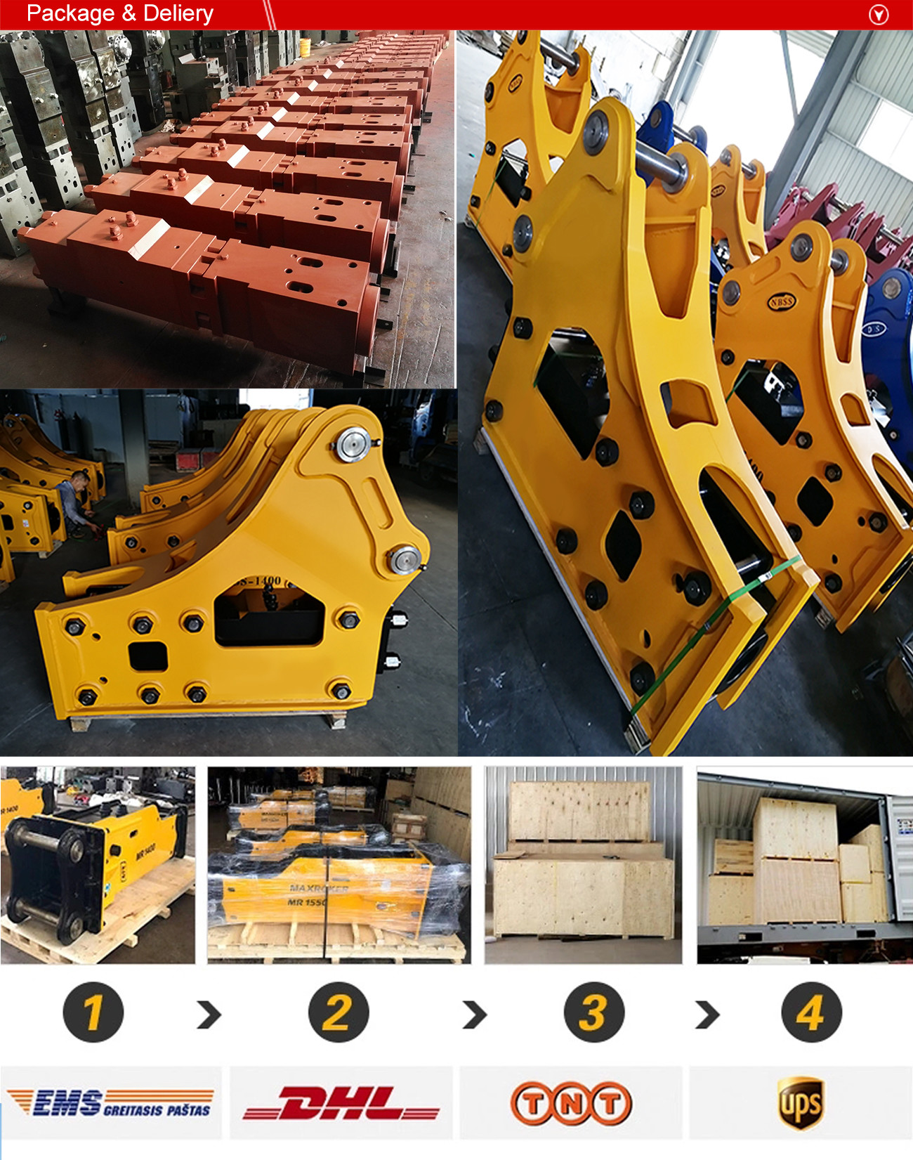 BeiYi lower noise 20 ton excavator silent hydraulic hammer hydraulic breaker for Komatsu Kobelco Caterpillar Hitachi