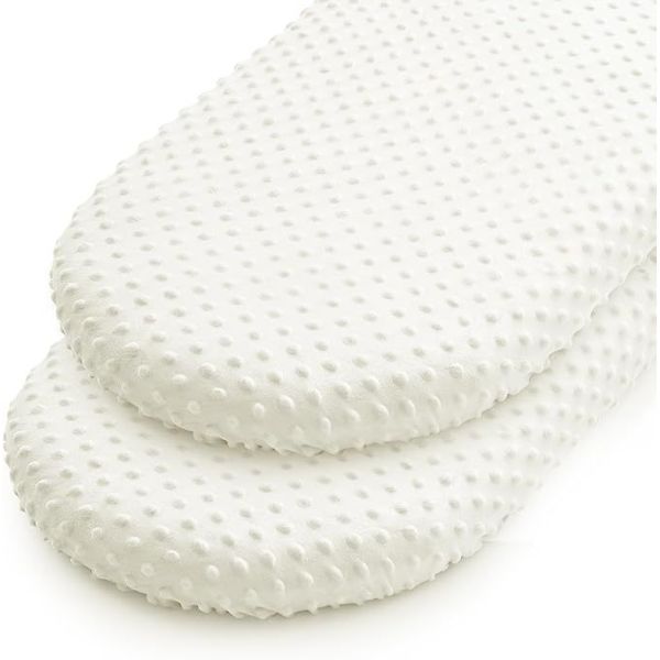 Quality Minky Dot Bassinet Fitted Sheet Set of 2,  Soft and Warm Fleece Cradle Sheets for Boys and Girls for sale