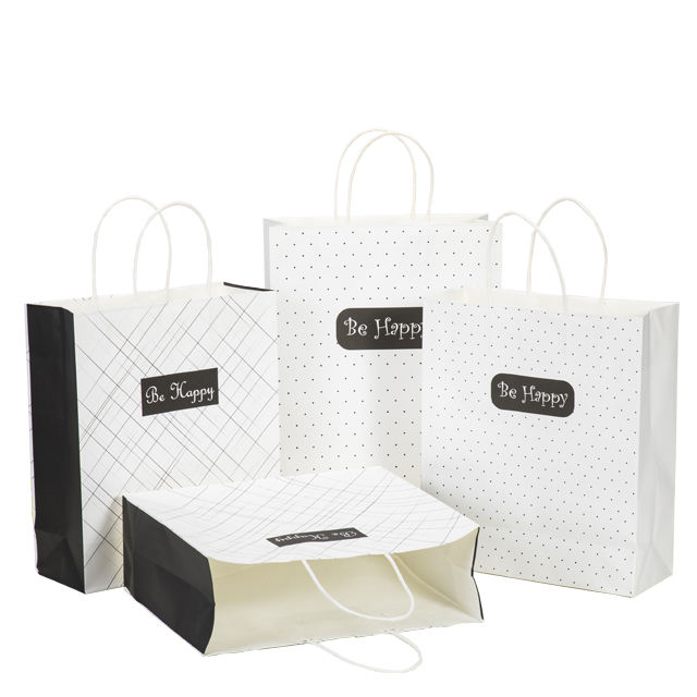 Custom Color Accepted Brown Kraft Paper Shopping Bag with Custom Logo and Handle Printed