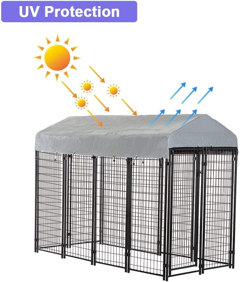 4ft X 4.2ft X 4.5ft Heavy Duty Dog Pen For Large Dogs With UV Resistant Oxford Cloth Roof And Secure