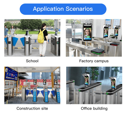8 Inches Touchless Temperature Scanning Kiosk With Dual Cameras