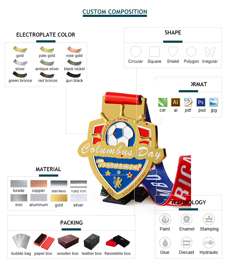 Marathon Running Sports Medal Custom Award Medal Bronze Plated