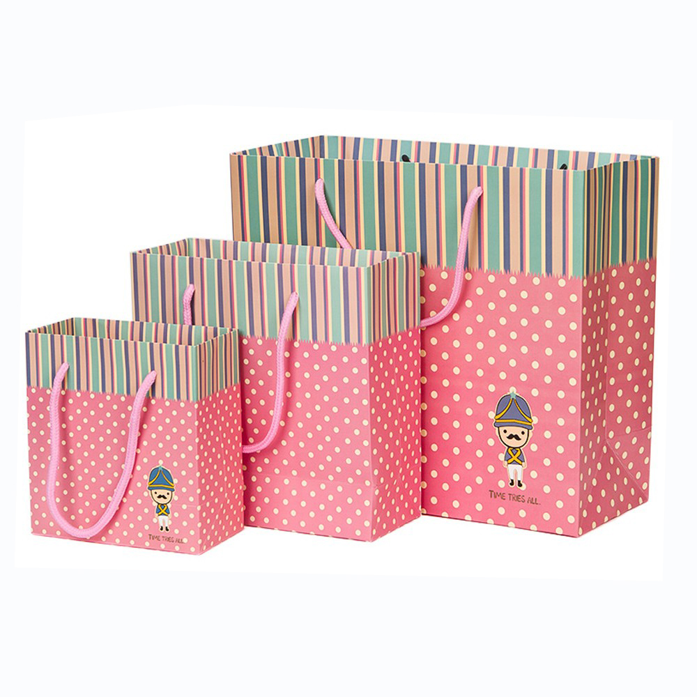 Exquisite Hand Length Handle Sealing Cardboard Luxury Multicolor Printing Bags