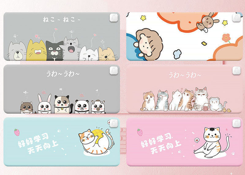 Cute Animal PU Leather Office and Home Warm Table Desk Mouse Pads Custom Heating mouse pad