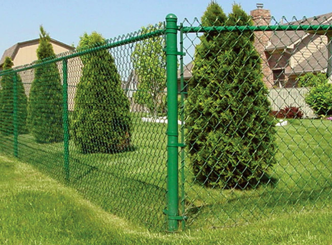Green Vinyl Coated Chain Link Fence Knuckle Or Twisted Selvage