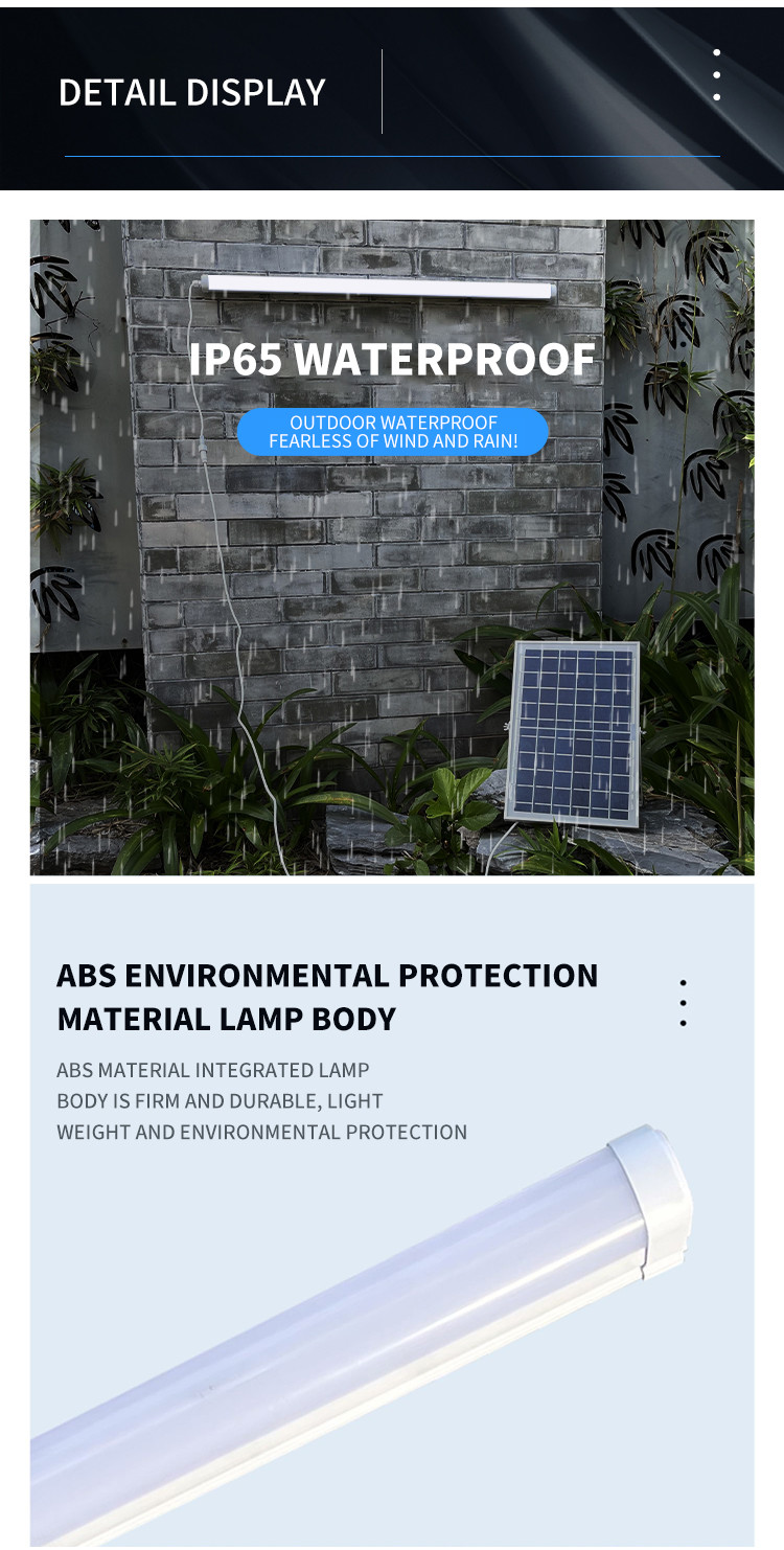 Lightning Protection 120cm Solar Panel Tube Light Fluorescent 10A Panel