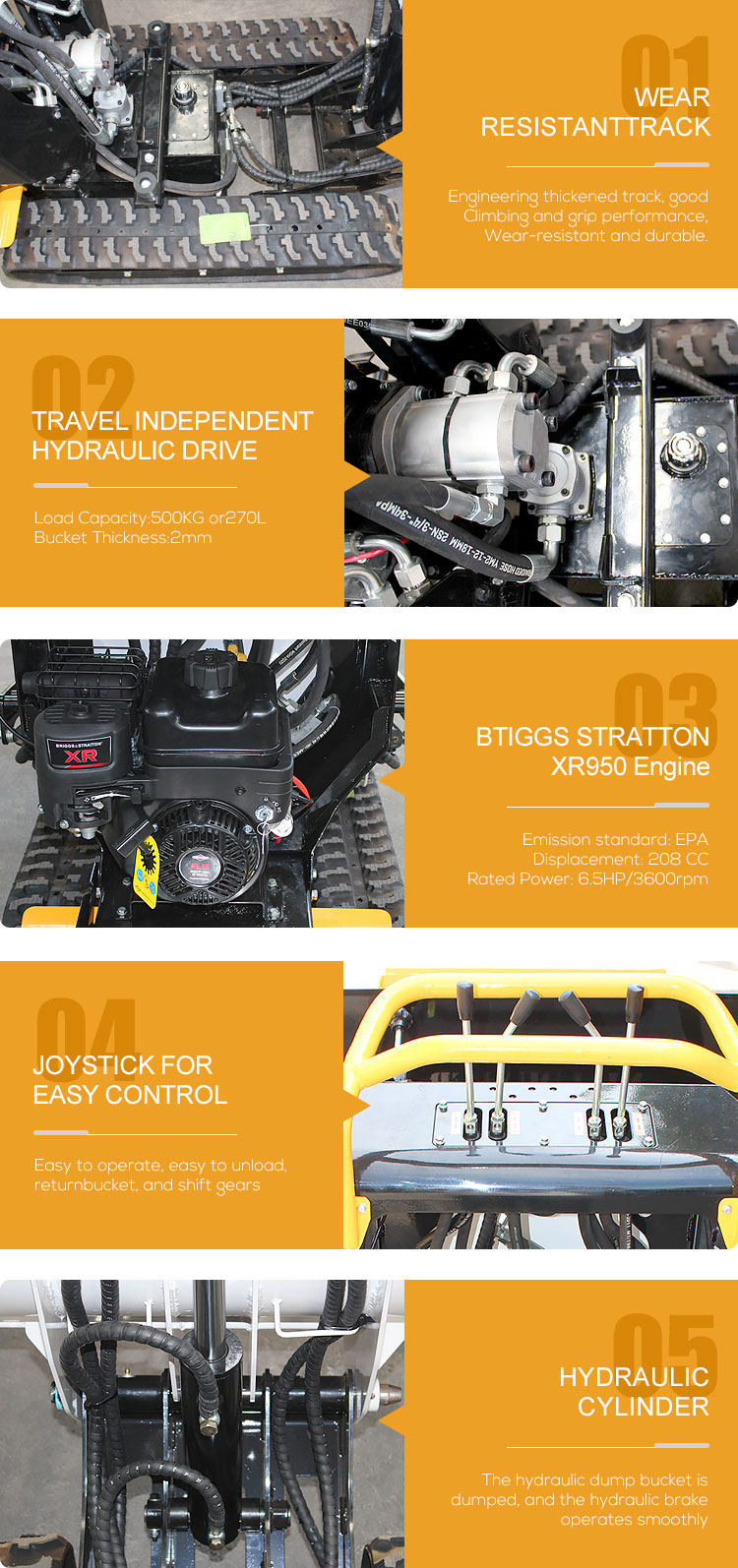 92 KW Kubota Engine Diesel Mini Dumper for Scissor Lift and Euro V EPA Certification