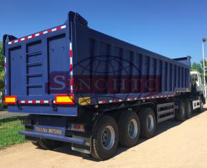  25 - 35m3 Steel End Dump Trailers ,  60 Tons Tipper Semi Trailer 12 / 16 Tyre Manufactures