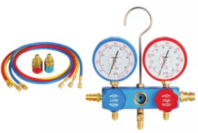 134A environmental protection Paper carton Gauge set with straight quick connector 2196 pipe pressure 600PSI-3000PSI