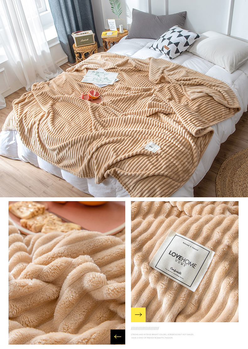 All-Season Green Coral Fleece Throw Blanket for Office Nap Yes Customized Solid Color