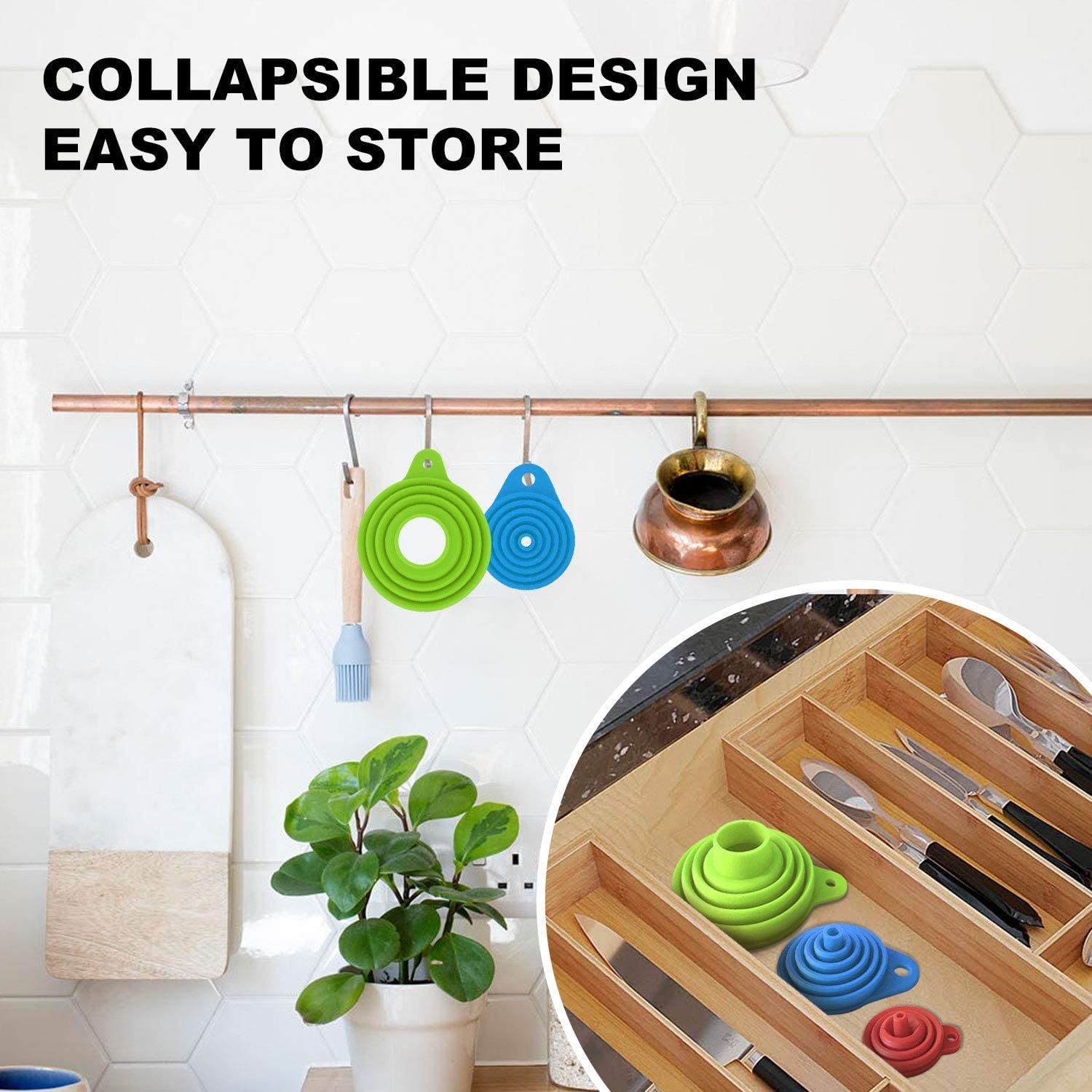 Funnels For Filling Bottles Kitchen Funnel Funnels For Kitchen Use Food Grade Silicone Collapsible Funnel Liquid Powder