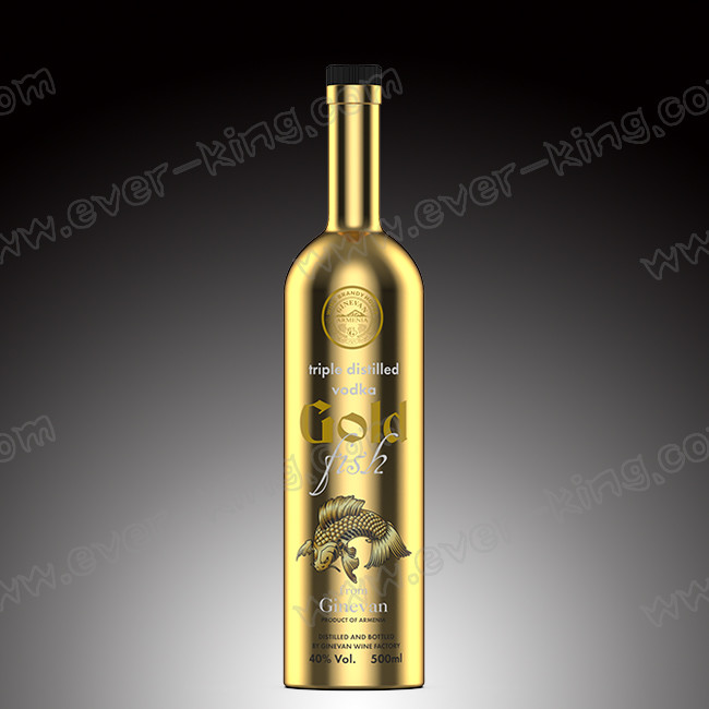 Electroplated Spirit Wine Vodka Glass Liquor Bottle Customized 500ml