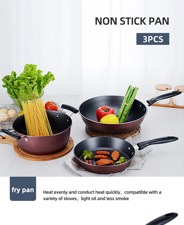 Non Stick Multifunctional Kitchen Cast Iron Cookware Set With Bakelite Handle